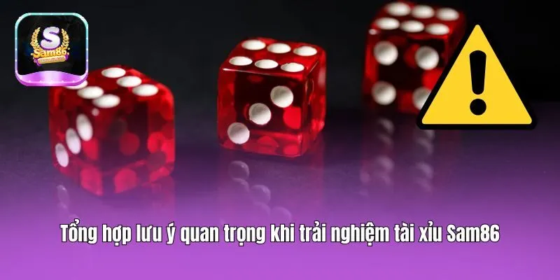 Tổng hợp lưu ý quan trọng khi trải nghiệm tài xỉu Sam86